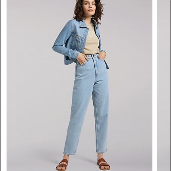 Vintage Lee High Waist Tapered Stone Wash 100% Cotton 10 Petite - Picture 2 of 14